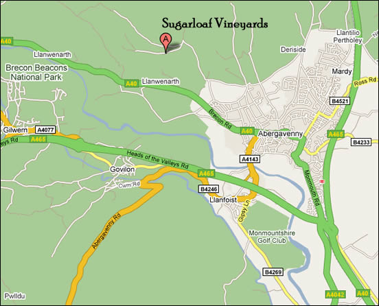Map to Sugarloaf Vineyards